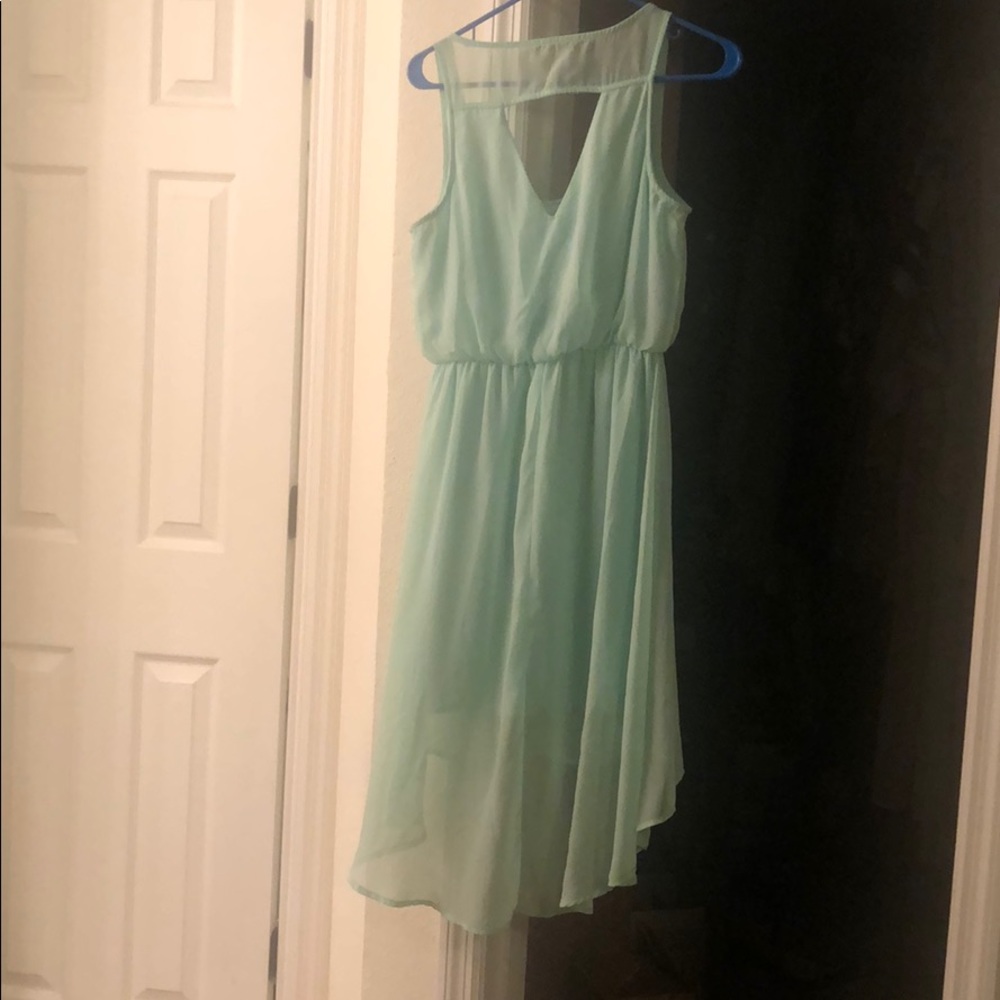 Mint colored sheer dress